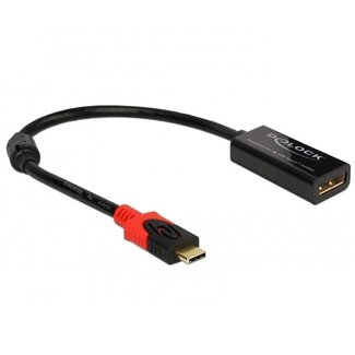 DeLOCK Premium DisplayPort naar USB-C adapter (4K 60 Hz) / zwart - 0,20 meter