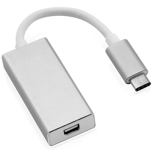 Premium USB-C naar Mini DisplayPort adapter met DP Alt Mode (4K 60 Hz) / grijs - 0,10 meter