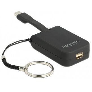 DeLOCK Premium USB-C naar Mini DisplayPort adapter sleutelhanger met DP Alt Mode (4K 60 Hz) / zwart - 0,05 meter