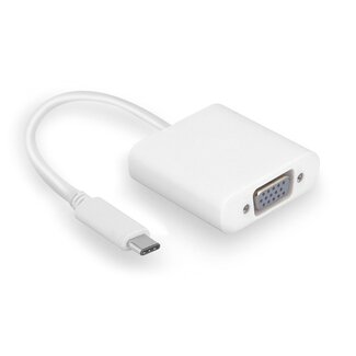 MaxTrack USB-C naar VGA adapter met DP Alt Mode (1920 x 1200) / wit - 0,15 meter