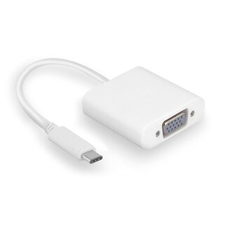 Transmedia USB-C naar VGA adapter met DP Alt Mode (1920 x 1200) / wit - 0,15 meter