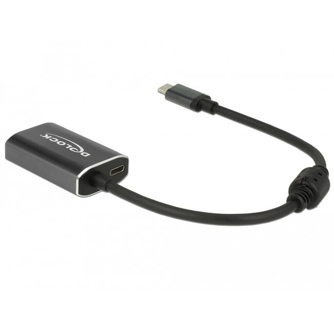 Premium USB-C naar VGA en USB-C PD adapter met DP Alt Mode (1920 x 1200) / zwart - 0,20 meter