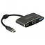 Premium USB-C naar VGA, USB-A en USB-C PD adapter met DP Alt Mode (1920 x 1200) / zwart - 0,20 meter