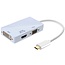 USB-C naar HDMI, DVI en VGA adapter met DP Alt Mode / wit - 0,10 meter