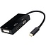 USB-C naar HDMI, DVI en VGA adapter met DP Alt Mode / zwart - 0,10 meter