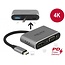 Premium USB-C naar HDMI en VGA splitter en USB-A en USB-C PD poort met DP Alt Mode / zwart - 0,10 meter