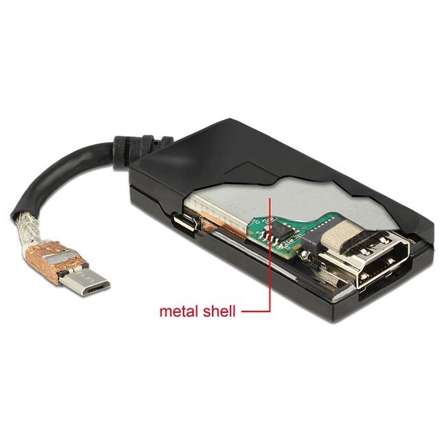 Premium USB Micro naar HDMI MHL3.0 4K 30Hz adapter - 5-pins / zwart - 0,20 meter