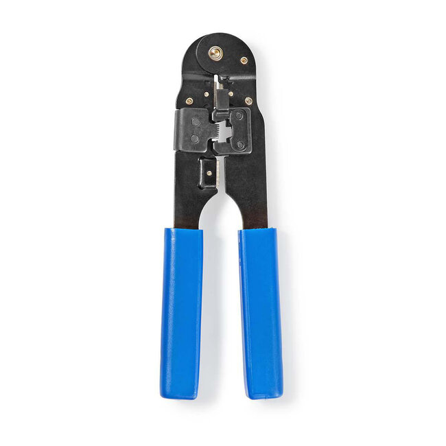 Krimptang voor RJ45 connectoren - metaal / blauw/zwart