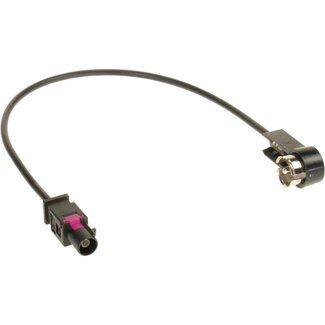 M-Use Fakra H (m) - ISO (m) auto antenne adapter kabel - RG174 - 50 Ohm / zwart - 0,20 meter