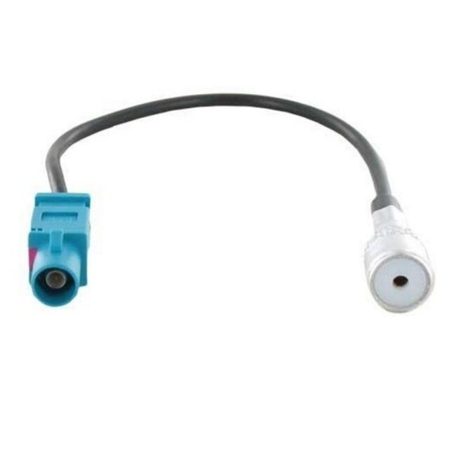 Fakra Z (m) - ISO (v) auto antenne adapter kabel - RG174 - 50 Ohm / zwart - 0,20 meter