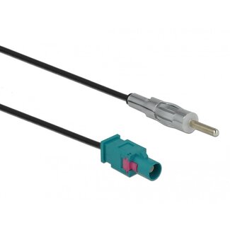 RTA Fakra Z (m) - DIN (m) auto antenne adapter kabel - RG174 - 50 Ohm / zwart - 0,15 meter