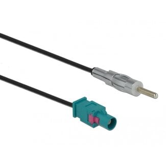 DeLOCK Fakra Z (m) - DIN (m) auto antenne adapter kabel - RG174 - 50 Ohm / zwart - 0,30 meter