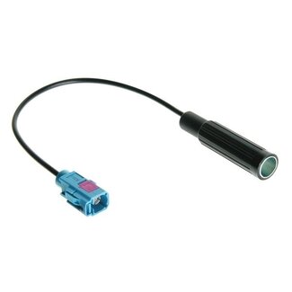 RTA Fakra Z (v) - DIN (v) auto antenne adapter kabel - RG174 - 50 Ohm / zwart - 0,15 meter