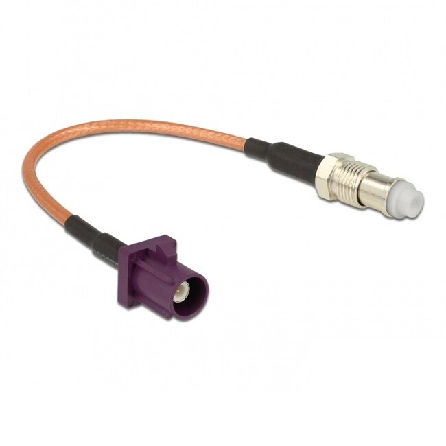 Fakra D (m) - FME (v) adapter kabel - RG316 - 50 Ohm / transparant - 0,15 meter