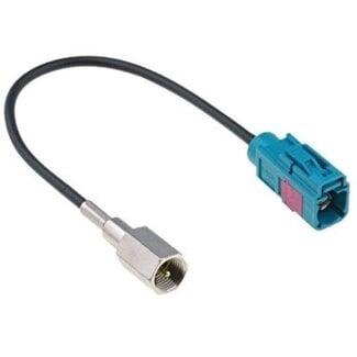 Hirschmann Fakra Z (v) - FME (m) adapter kabel - RG174 - 50 Ohm / zwart - 0,15 meter