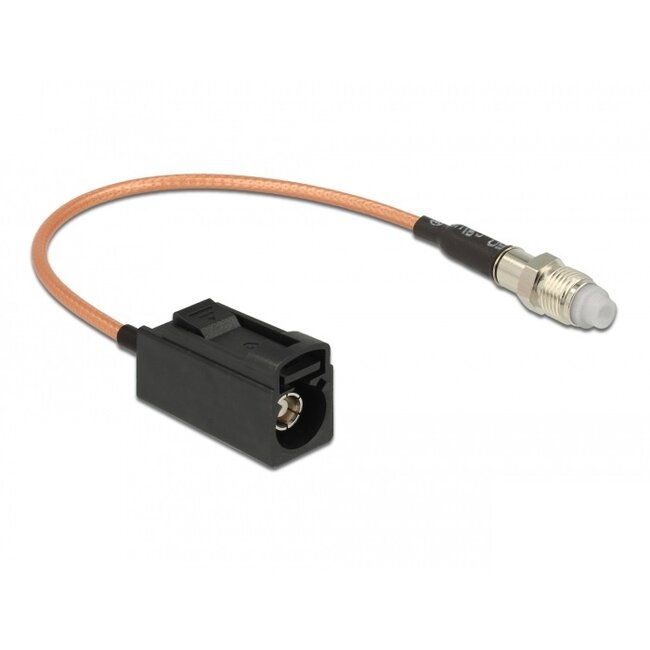 Fakra A (v) - FME (v) adapter kabel - RG316 - 50 Ohm / transparant - 0,20 meter