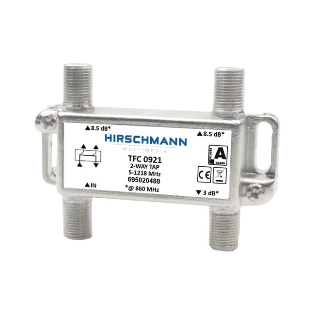 Hirschmann multitap TFC0921 met 2 uitgangen - 8,5 dB / 5-1218 MHz