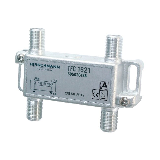 Hirschmann multitap TFC1621 met 2 uitgangen - 16,5 dB / 5-1218 MHz