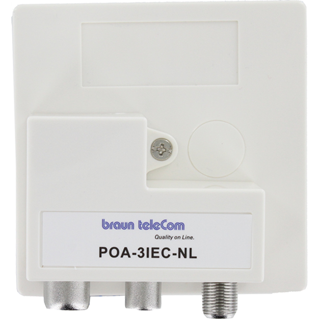 Braun Telecom RTV splitter POA 1 IEC-NL met 2 uitgangen / 5-2000 MHz (Horizon Box)