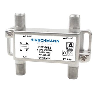 Hirschmann Hirschmann splitter DFC0631 met 3 uitgangen /  6,5 dB / 5-1218 MHz