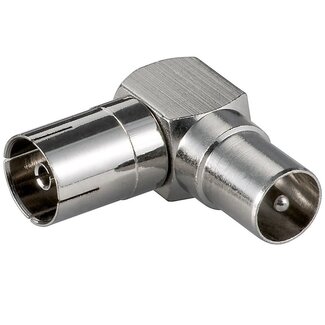 Goobay IEC (m) - IEC (v) haakse coax adapter / metaal