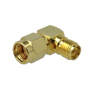DeLOCK RP-SMA (m) - RP-SMA (v) haakse adapter - 50 Ohm / 3 GHz