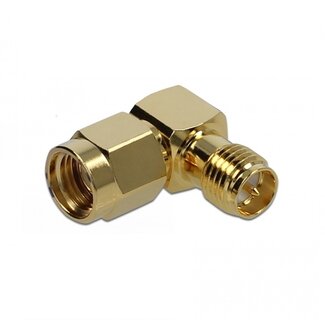 DeLOCK RP-SMA (m) - RP-SMA (v) haakse adapter - 50 Ohm / 10 GHz