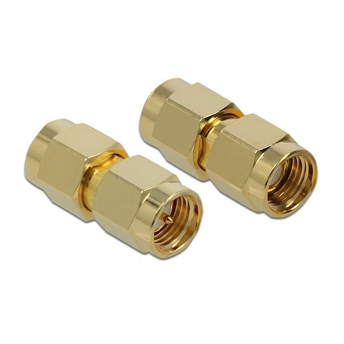 DeLOCK 89971. Aansluiting(en): SMA, RP-SMA, Kleur van het product: Goud, Contact geleider materiaal: Goud. Outer diameter: 5,5 mm, Diepte: 18,9 mm. Aantal per verpakking: 1 stuk(s)