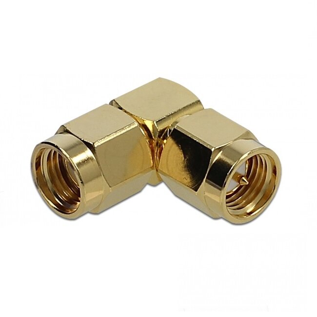 RP-SMA (m) - SMA (m) haakse adapter - 50 Ohm / 10 GHz