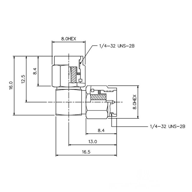 RP-SMA (m) - SMA (m) haakse adapter - 50 Ohm / 10 GHz
