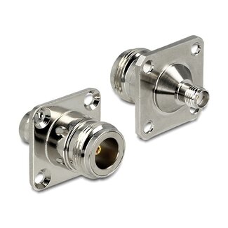 DeLOCK N (v) - SMA (v) inbouw adapter - 50 Ohm