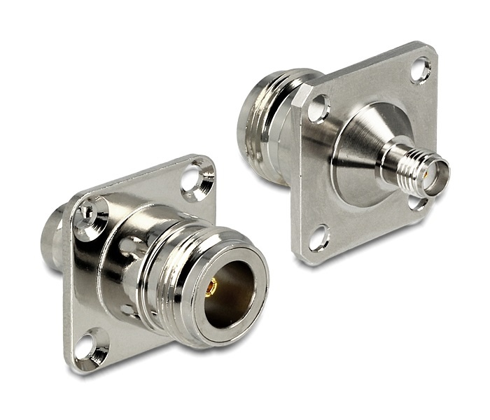 DeLOCK 88834. Aansluiting 2: SMA, Contact geleider materiaal: Nikkel. Kleur van het product: Geelkoper