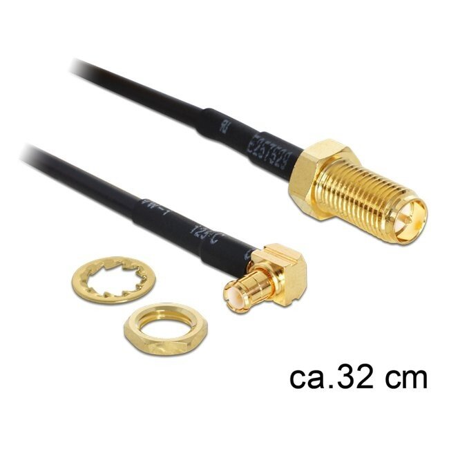 RP-SMA (v) - MCX (m) kabel - RG-174 - 0,30 meter