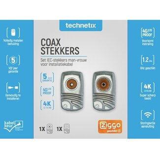 Technetix Technetix IECMF-A+ Coax IEC schroef connectoren set / haaks