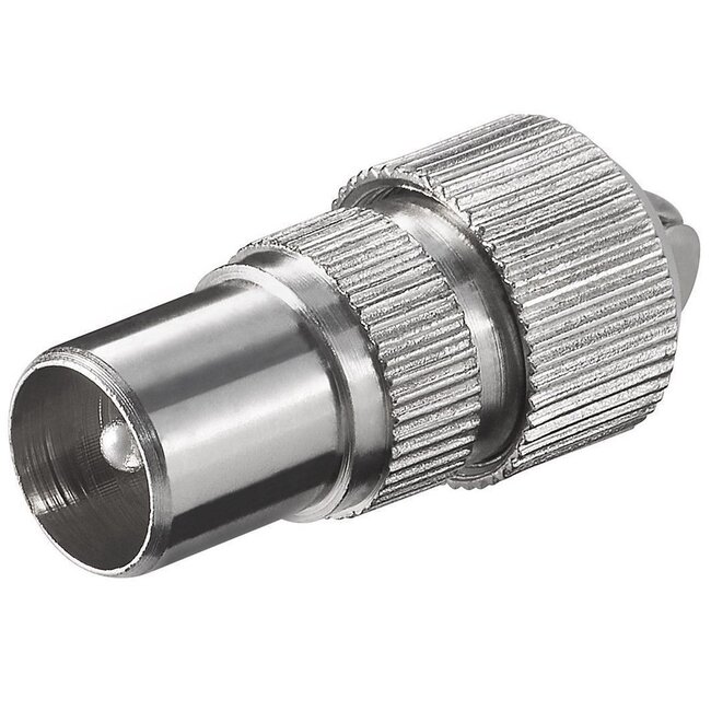 Coax IEC (m) schroef connector - metaal / recht