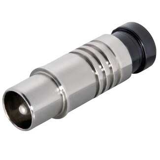 Goobay Coax IEC (m) compressie connector - metaal / recht