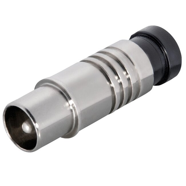 Coax IEC (m) compressie connector - metaal / recht