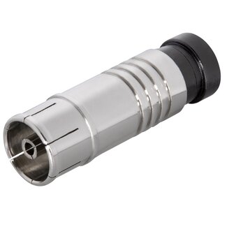 Goobay Coax IEC (v) compressie connector - metaal / recht