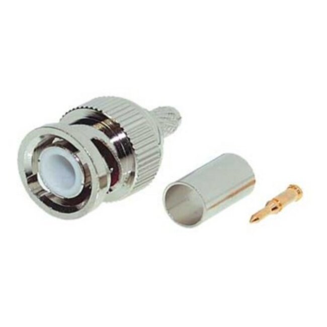 BNC (m) krimp connector voor RG58 kabel - 50 Ohm / recht