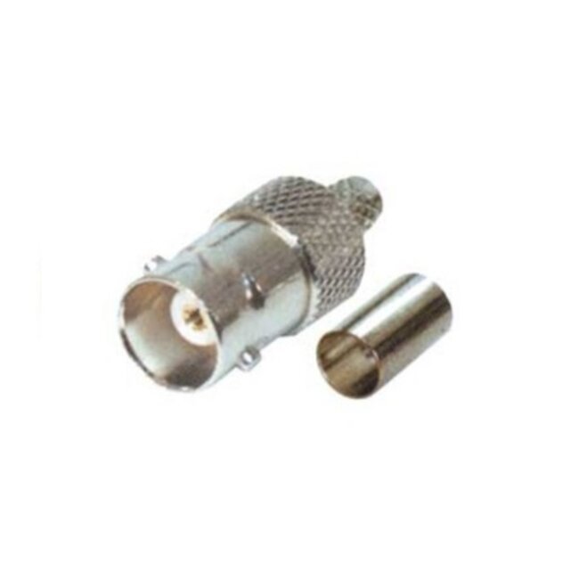 BNC (v) krimp connector voor RG58 kabel - 50 Ohm / recht