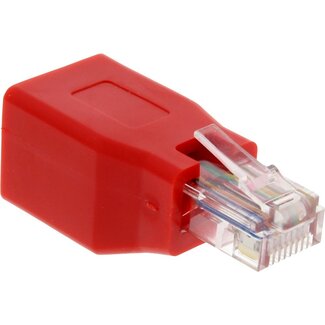 InLine UTP CAT5e RJ45 (m) - RJ45 (v) crossover netwerkadapter / rood