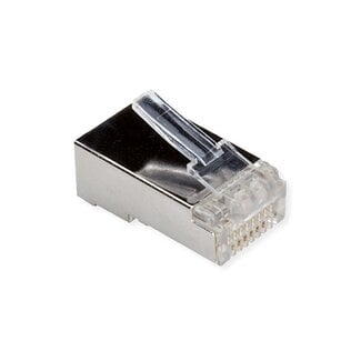 Roline RJ45 krimp connectoren (STP) voor CAT6 netwerkkabel (vast/flexibel) - 10 stuks