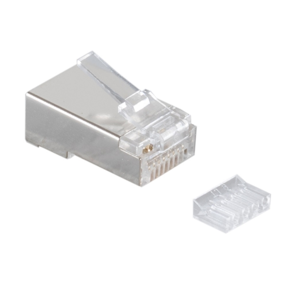 RJ45 krimp connector (STP) voor CAT6 netwerkkabel (vast/flexibel) - per stuk (2-delig)