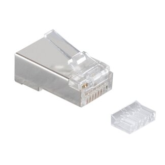 S-Impuls RJ45 krimp connector (STP) voor CAT6a netwerkkabel (vast/flexibel) - per stuk (2-delig)