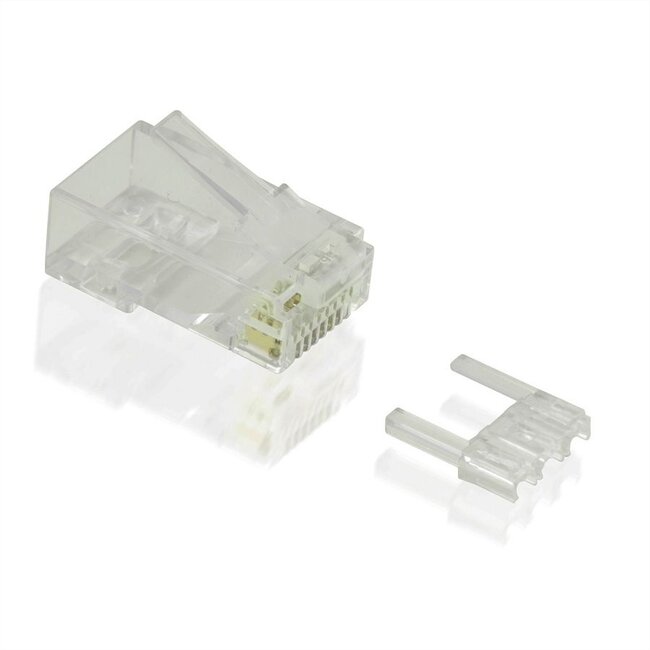 RJ45 krimp connectoren (UTP) voor CAT6/6a netwerkkabel (vast/flexibel) - 10 stuks (2-delig)