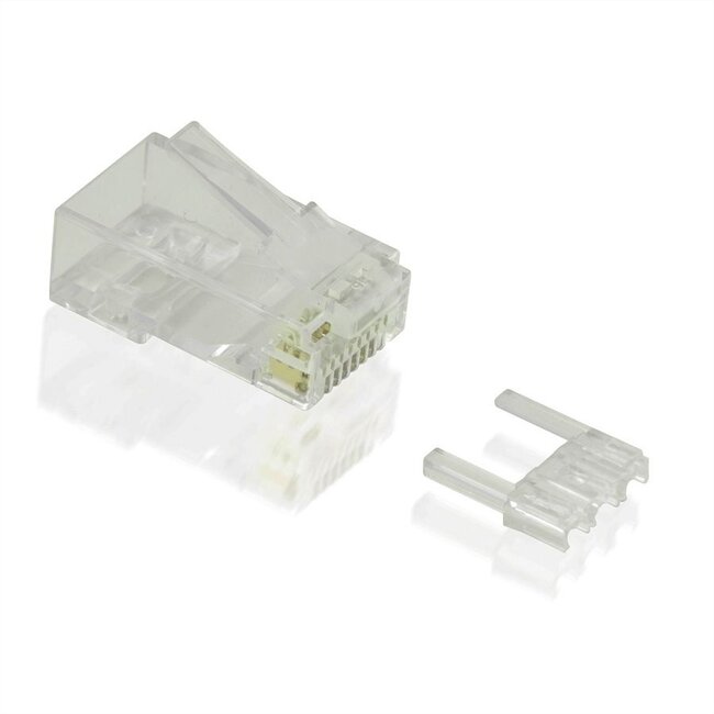 RJ45 krimp connectoren (UTP) voor CAT6/6a netwerkkabel (vast/flexibel) - 100 stuks (2-delig)