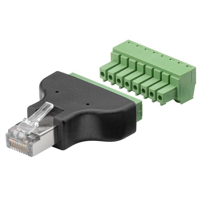 RJ45 (m) schroef connector voor U/UTP / F/UTP / S/FTP CAT5e / CAT6 netwerkkabel - per stuk