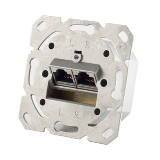 S-Impuls Premium CAT6a Gigabit netwerk inbouw wandcontactdoos met 2 RJ45 poorten - afgeschermd