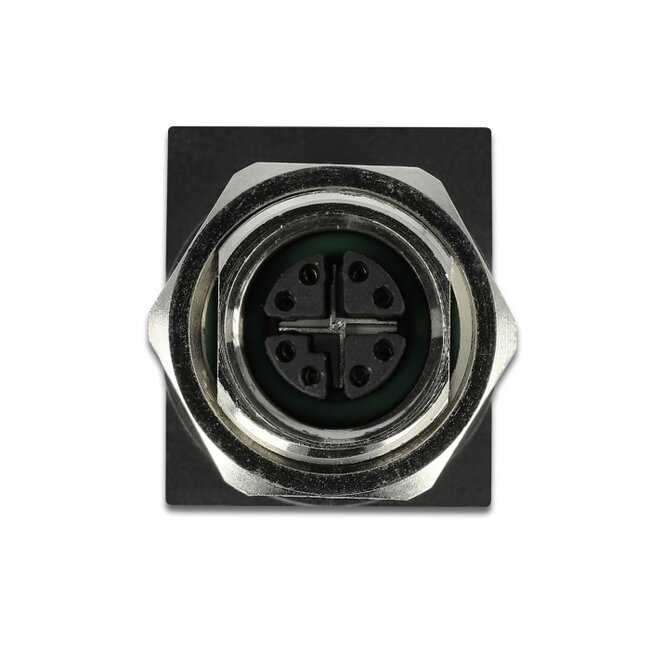 M12 8-pins X-gecodeerd (v) - RJ45 (v) industriële netwerkadapter | inbouw | haaks | CAT6a | PUR