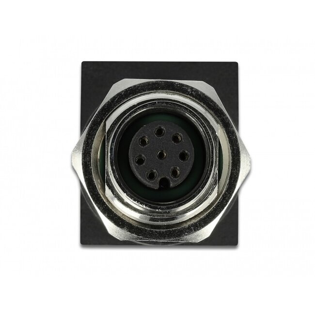 M12 8-pins A-gecodeerd (v) - RJ45 (v) industriële netwerkadapter | inbouw | haaks | CAT5e | PUR